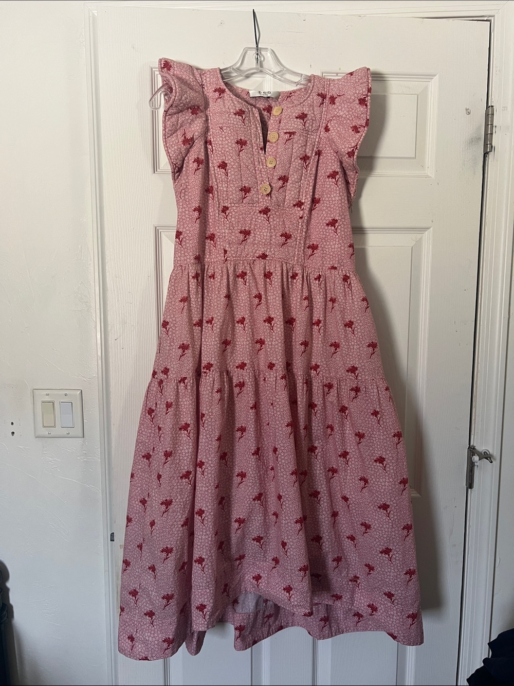 Sea New York Pink Dress with Red Floral Print